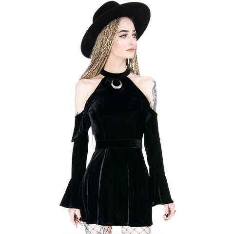 Black Velvet Moon Dress