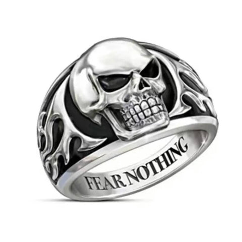 Flaming Skull Ring