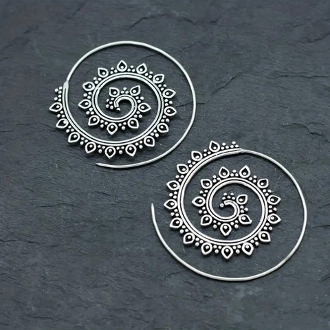 Lotus Spiral Earrings