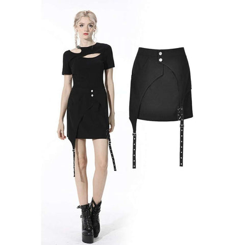 Punk Lady Asymmetrical Mini Skirt