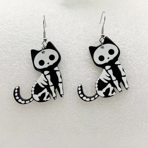 Skellington Cat Earrings