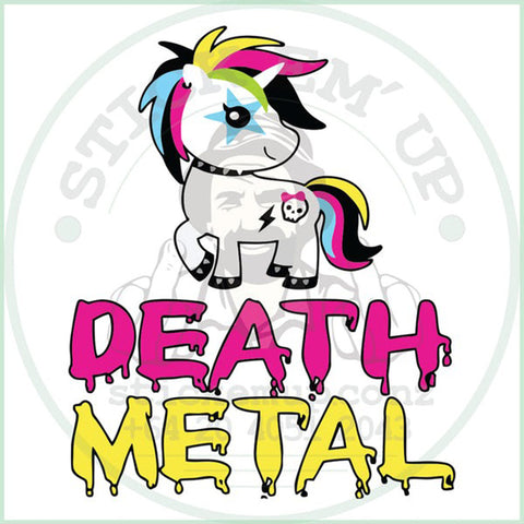 Death Metal Unicorn Vinyl Bumper Sticker