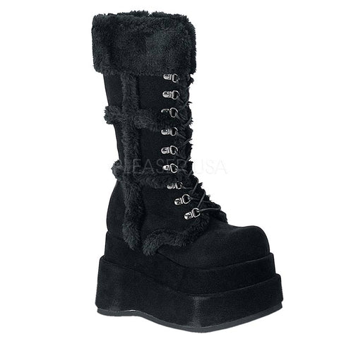 Bear-202 Platform Boots - Black Suede