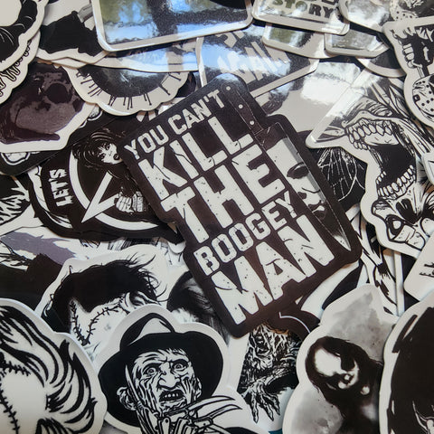 Boogey Man Black and White Stickers