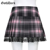 Grunge Pleated Plaid Mini Skirt