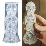 Evil Skulls Pillar Silicone Candle Mold
