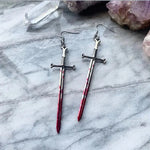 Gothic Blood Sword Earrings