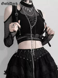 Black Lace Up Choker Crop Top