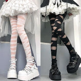 Gothic Lolita Bandage Design Soft Velvet Stockings