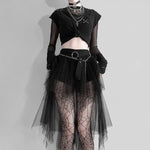 Gothic Black Mesh Skirt