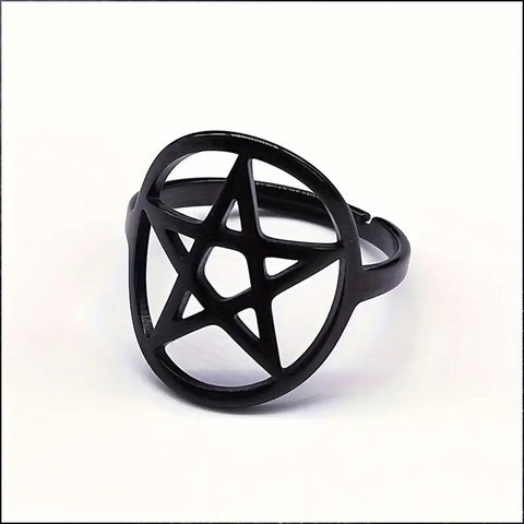 Black Pentagram Ring
