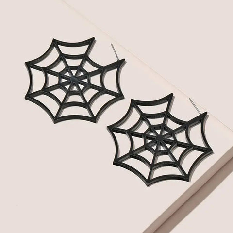 Black Spiderweb Earrings