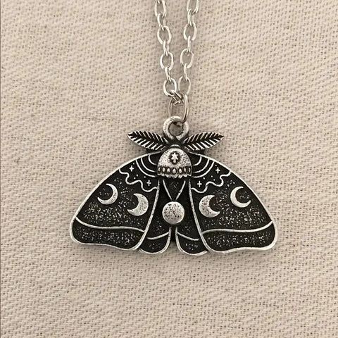 Gothic Moon Moth Necklace