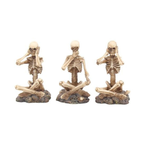 See No, Hear No, Speak No Three Wise Skeleton Figurine