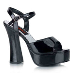 Dolly-09 Heeled Sandals - Shiny Black