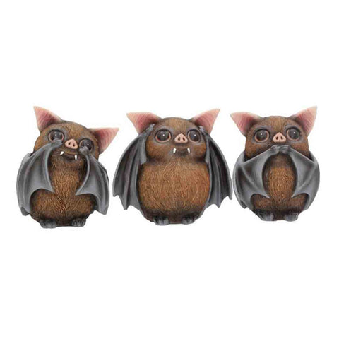 Three Wise Bats Figurine Set