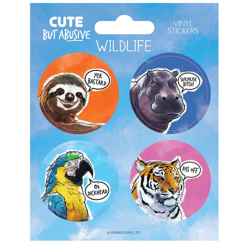 Cute But Abusive Wildlife Vinyl Sticker Set