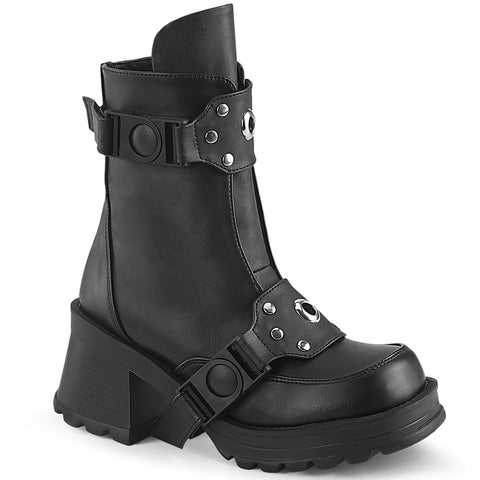 Bratty-56 Boots - Black Vegan Leather