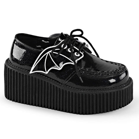 Creeper-205 Platform Shoes - Black Glitter