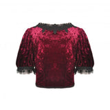 Gothic Red Wine Velvet Bolero
