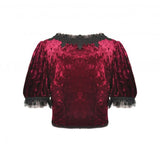 Gothic Red Wine Velvet Bolero