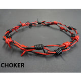Leather Barbed Wire Choker