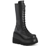 Shaker-72 Wedge Platform Boots - Black Vegan Leather