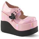 Void-38 Platform Shoes - Baby Pink Holo Patent